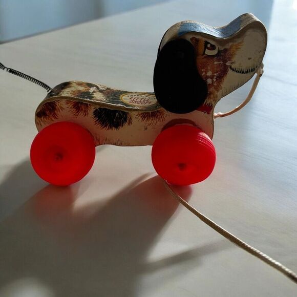 Little Snoopy Fischer Price Training Dog Wooden Toy 1965 - Picture 2 of 10